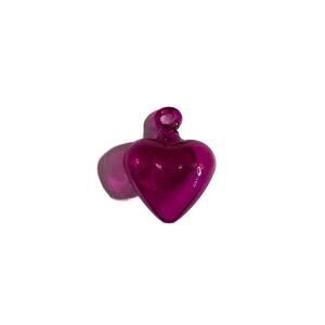Mexican hand blown glass heart valentine 3 x2.5 in  pink